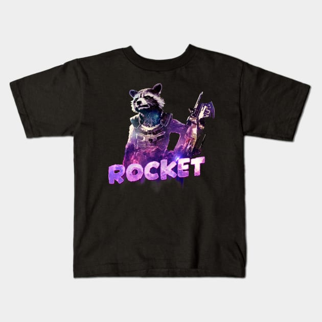 Rocket Galaxy Kids T-Shirt by podni cheear